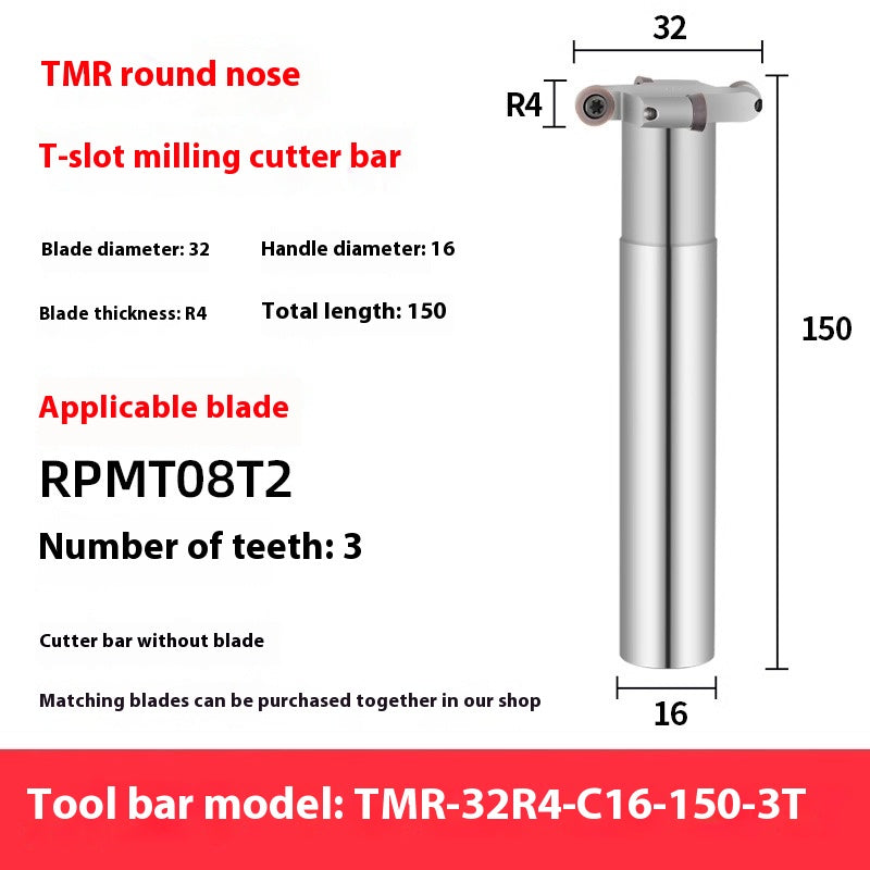 2066-CNC machining center TMR round nose T-slot milling cutter bar arc R2.5R3R4R5R6 slotted side and side cut shank Shandong Denso Pricision Tools Co.,Ltd.